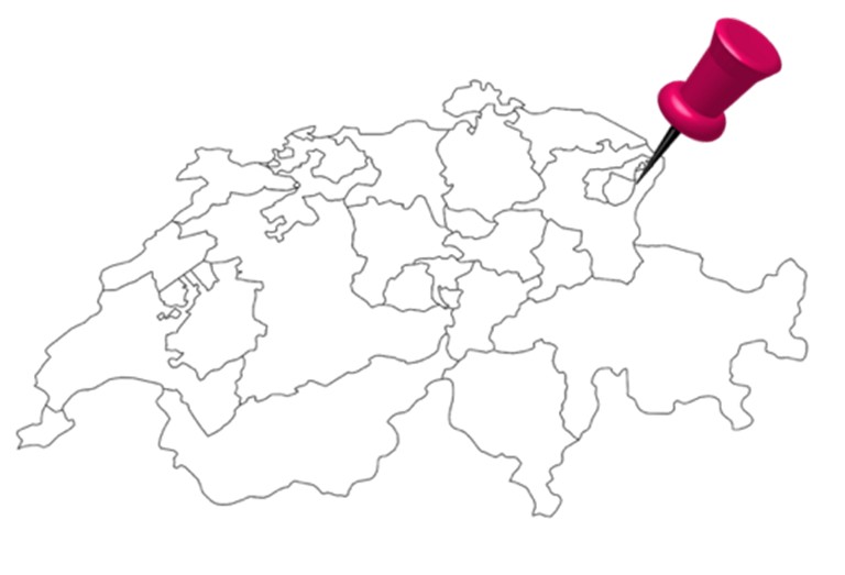 Carte de la Suisse montrant où est situé Trogen